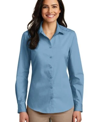 242 LW100 Port Authority Ladies Long Sleeve Carefr in Carolina blue