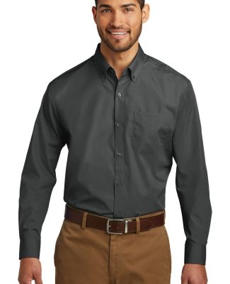 Port Authority W100  Long Sleeve Carefree Poplin S in Graphite