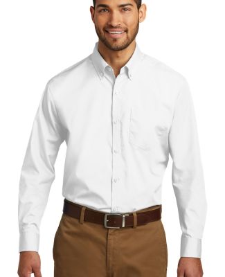 Port Authority W100  Long Sleeve Carefree Poplin S in White