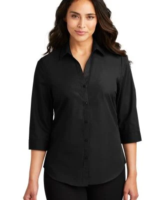 242 LW102 Port Authority Ladies 3/4-Sleeve Carefre in Deep black