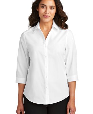 242 LW102 Port Authority Ladies 3/4-Sleeve Carefre in White