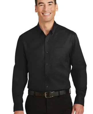 242 TS663 Port Authority Tall SuperPro Twill Shirt Black