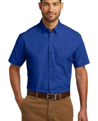 242 W101 Port Authority Short Sleeve Carefree Popl in True royal