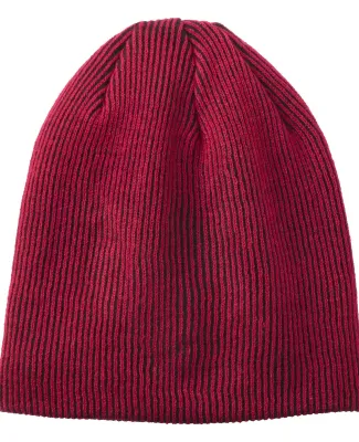 242 C935 Port Authority Rib Knit Slouch Beanie Deep Red/Black
