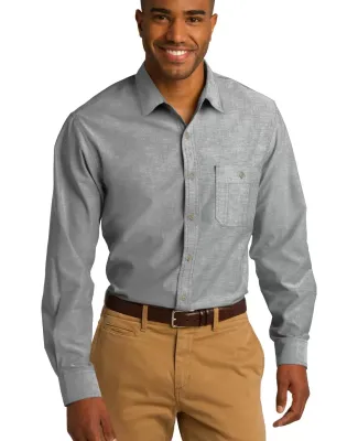 242 S653 CLOSEOUT Port Authority Chambray Shirt Charcoal Grey