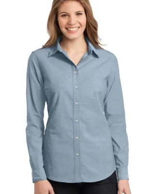 242 L653 CLOSEOUT Port Authority Ladies Chambray S Chambray Blue