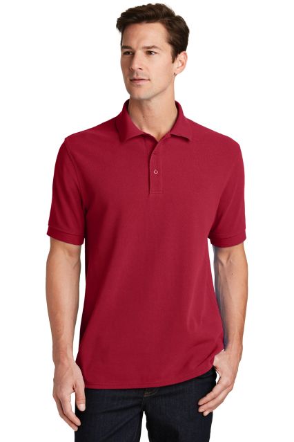 244 KP1500 Port & Company Ring Spun Pique Polo in Red