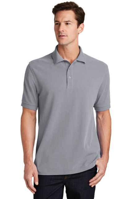 244 KP1500 Port & Company Ring Spun Pique Polo in Silver