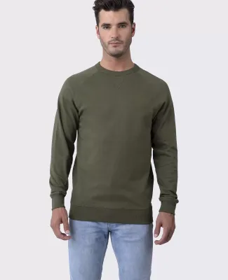 Cotton Heritage M2430 French Terry Crew Pullover Military Green