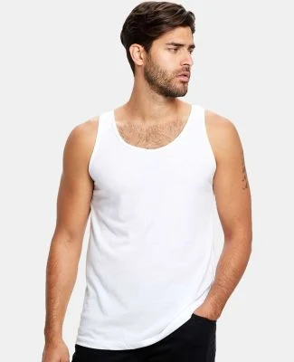 US Blanks US2408 /Unisex Poly/Cotton Tank in White