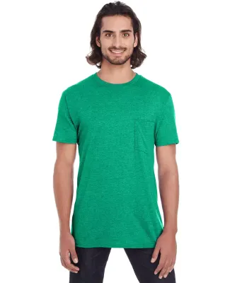 ANVIL 983 Lightweight Pocket T-Shirt in Heather green