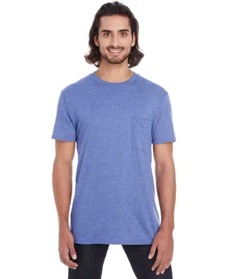ANVIL 983 Lightweight Pocket T-Shirt in Heather blue