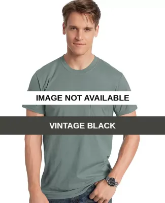 Hanes 498P Nano-T Pocket T-Shirt Vintage Black