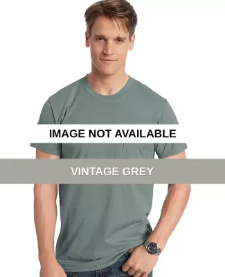 Hanes 498P Nano-T Pocket T-Shirt Vintage Grey