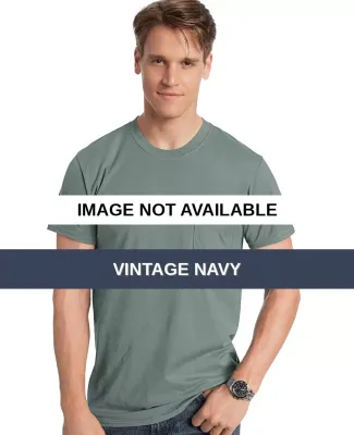 Hanes 498P Nano-T Pocket T-Shirt Vintage Navy
