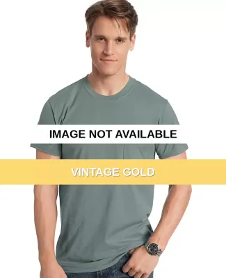 Hanes 498P Nano-T Pocket T-Shirt Vintage Gold