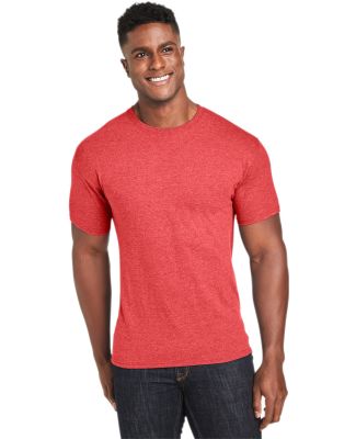 Hanes 42TB X-Temp Triblend T-Shirt with Fresh IQ o Poppy Red Heather