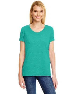 Hanes 42VT Women's V-Neck Triblend Tee with Fresh  Breezy Green Triblend