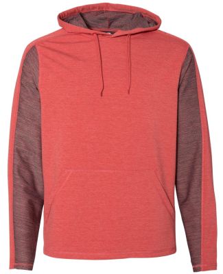 197 8435 Omega Stretch Terry Hooded Pullover Red Triblend