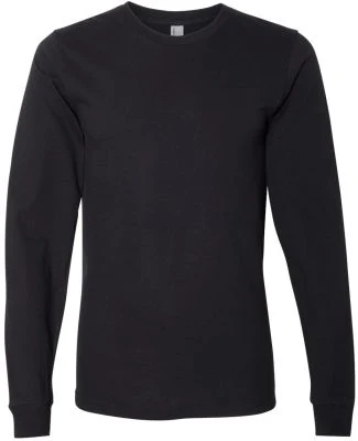 2007W Fine Jersey Long Sleeve T-Shirt in Black