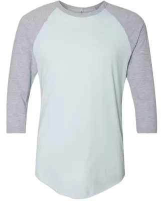 BB453W 50/50 Three-Quarter Sleeve Raglan T-shirt LT BLUE/ HTH GRY