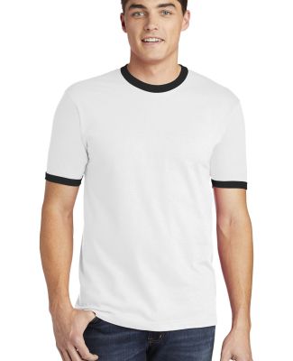2410W Fine Jersey Ringer T-Shirt in White/ black