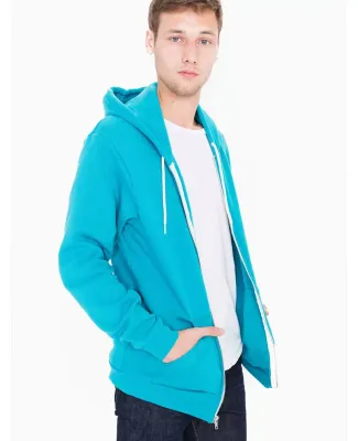 F497W Unisex Flex Fleece Zip Hoodie Neon Heather Blue