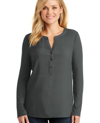 242 LK5432 Port Authority Ladies Concept Henley Tu in Grey smoke