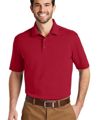 242 K164 Port Authority SuperPro Knit Polo in Rich red