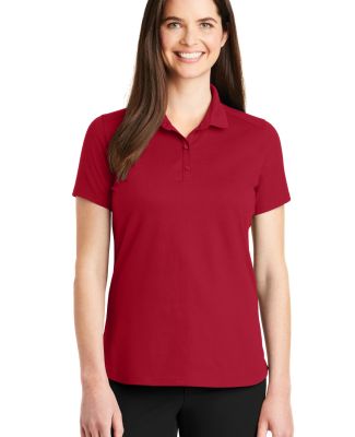 242 LK164 Port Authority Ladies SuperPro Knit Polo in Rich red