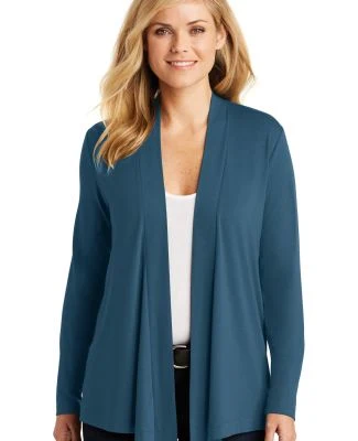 242 L5430 Port Authority Ladies Concept Knit Cardi in Dusty blue