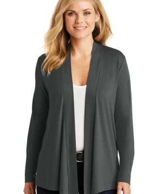 242 L5430 Port Authority Ladies Concept Knit Cardi in Grey smoke
