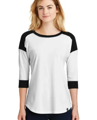 1001 LNEA104 New Era Ladies Heritage Blend 3/4-Sle Black/White