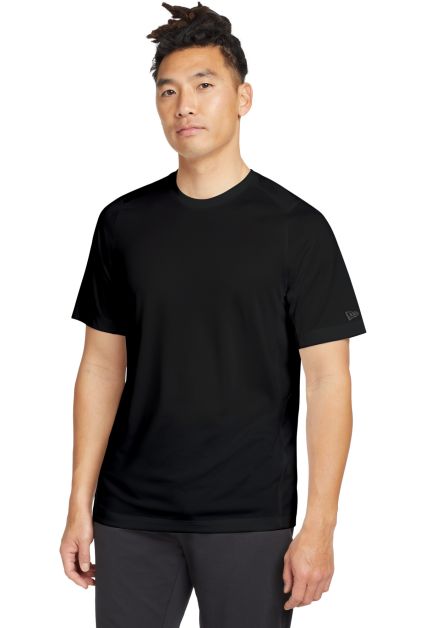 1001 NEA200 New Era  Series Performance Crew Tee in Black solid