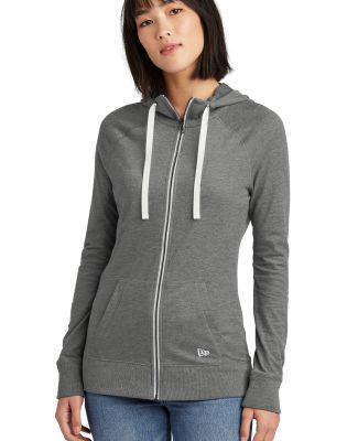 1001 LNEA122 New Era Ladies Sueded Cotton Full-Zi in Shadow grey heather