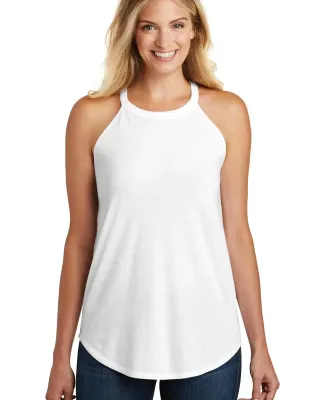 DT137L District Made  Ladies Perfect Tri  Rocker T in White