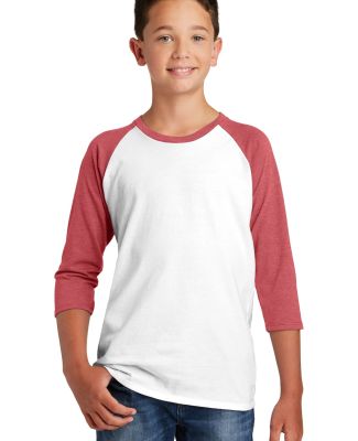 238 DT6210Y District  Youth Very Important Tee  3/ in Heathered red/ white