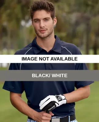A82 adidas Golf Mens Piped Colorblock Polo Black/ White