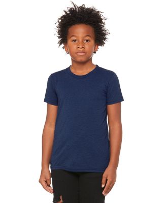 3413Y Bella + Canvas Youth Triblend Jersey Short S in Navy triblend