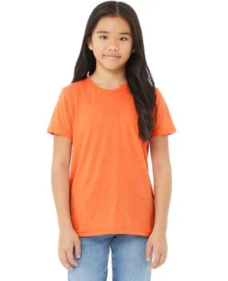 3413Y Bella + Canvas Youth Triblend Jersey Short S in Orange triblend