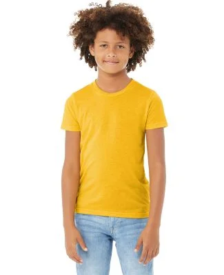 3413Y Bella + Canvas Youth Triblend Jersey Short S in Yllw gld trblnd