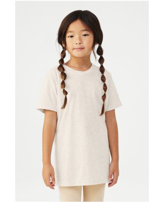 3413Y Bella + Canvas Youth Triblend Jersey Short S in Oatmeal triblend