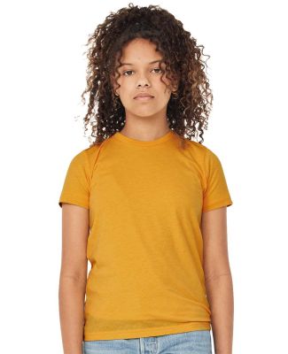 3413Y Bella + Canvas Youth Triblend Jersey Short S in Mustard triblend