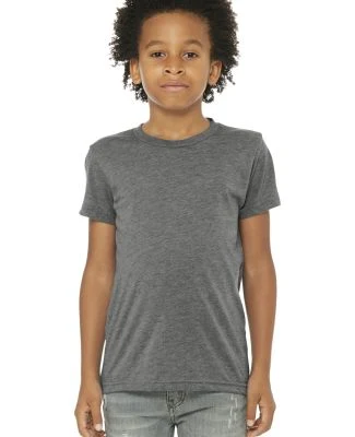 3413Y Bella + Canvas Youth Triblend Jersey Short S in Grey triblend
