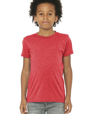3413Y Bella + Canvas Youth Triblend Jersey Short S in Red triblend