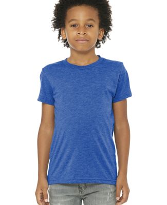 3413Y Bella + Canvas Youth Triblend Jersey Short S in Tr royal triblnd
