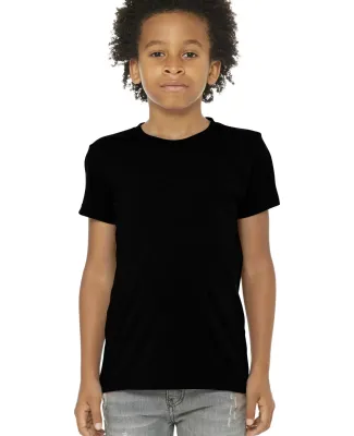 3413Y Bella + Canvas Youth Triblend Jersey Short S in Solid blk trblnd