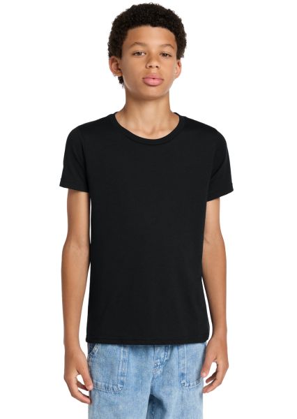3413Y Bella + Canvas Youth Triblend Jersey Short S in Solid black triblend