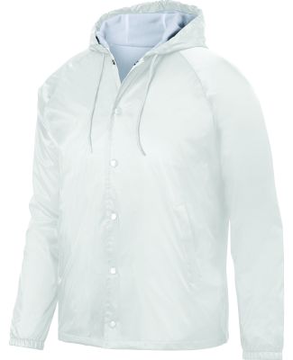 3102 Augusta Sportswear Hooded Coaches Jacket in White