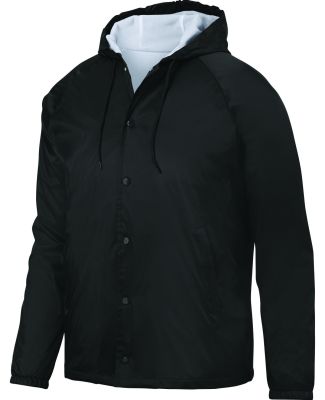 3102 Augusta Sportswear Hooded Coaches Jacket in Black